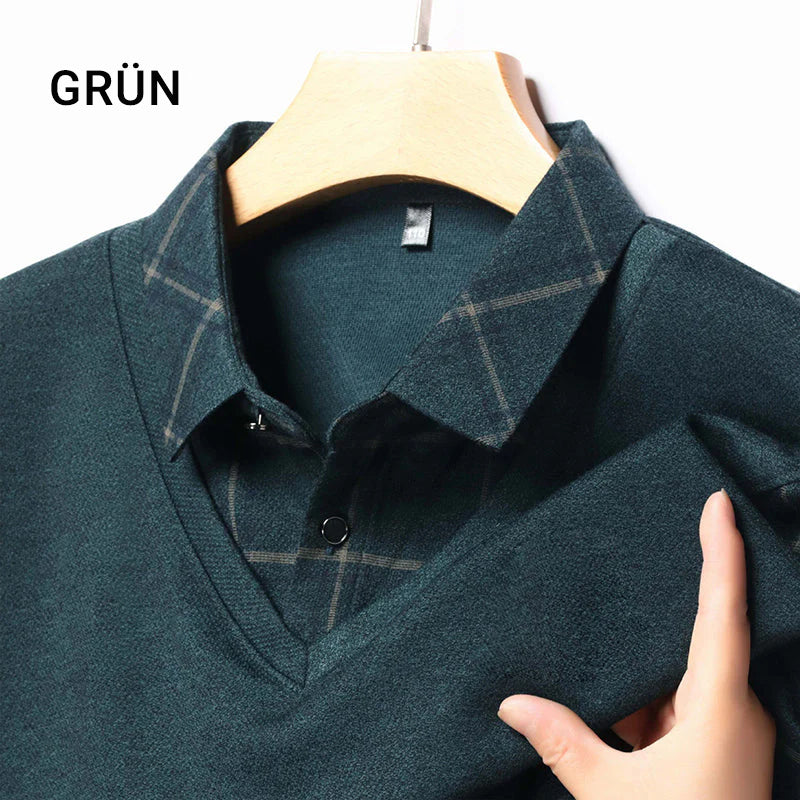 💥Heißer Verkauf 50% Rabatt👔Langarm-Oberteil in Layering-Optik für Herren