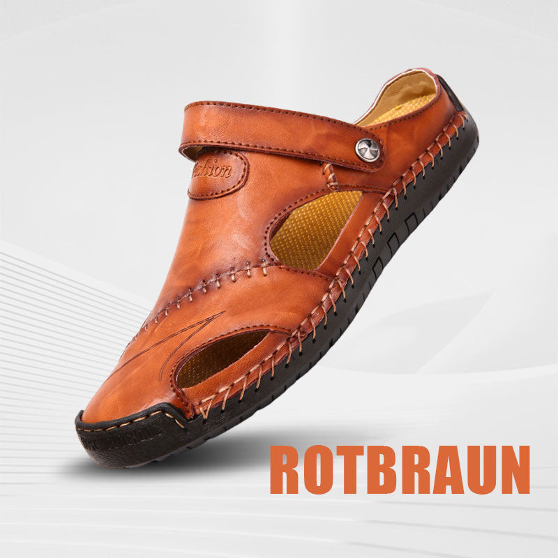 🏆Bis zu 49 % Rabatt!🔥Große Größe Weiches Leder Männer Atmungsaktive Outdoor-Sandalen
