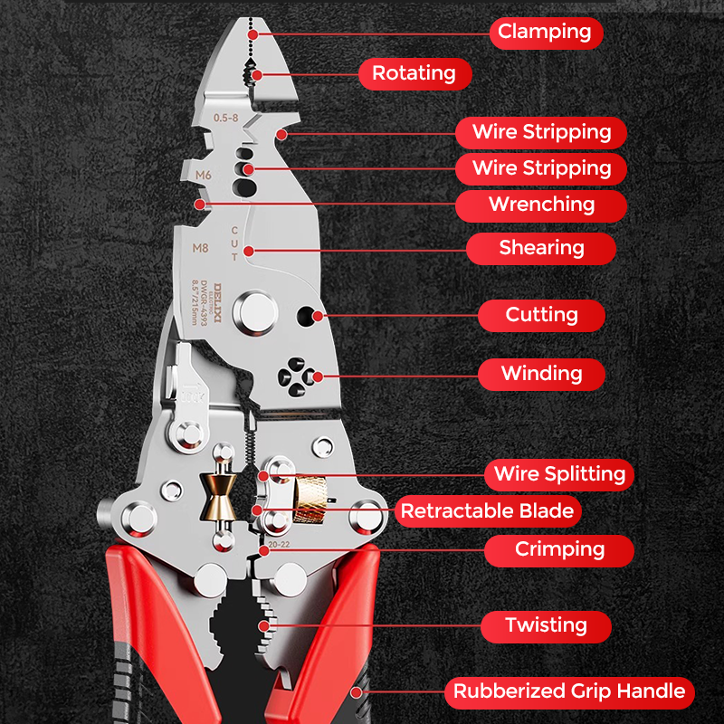 16-in-1 faltbarer Abisolierer aus Edelstah