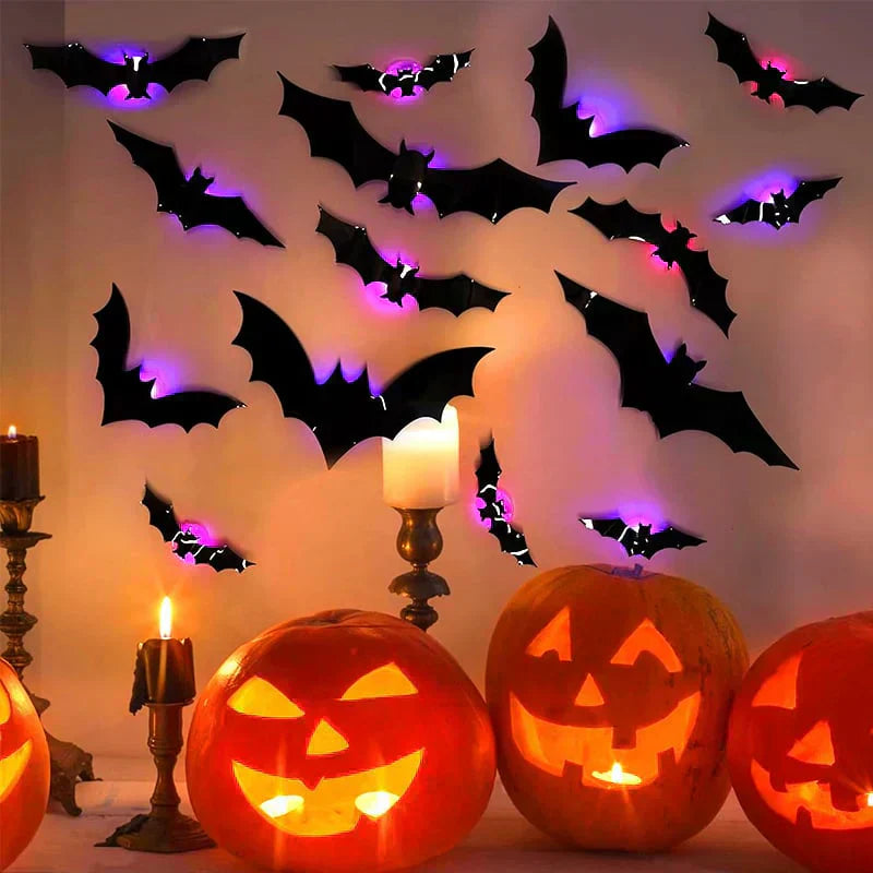 🔥🦇 Halloween-Atmosphäre mit leuchtenden 3D-Fledermäusen
