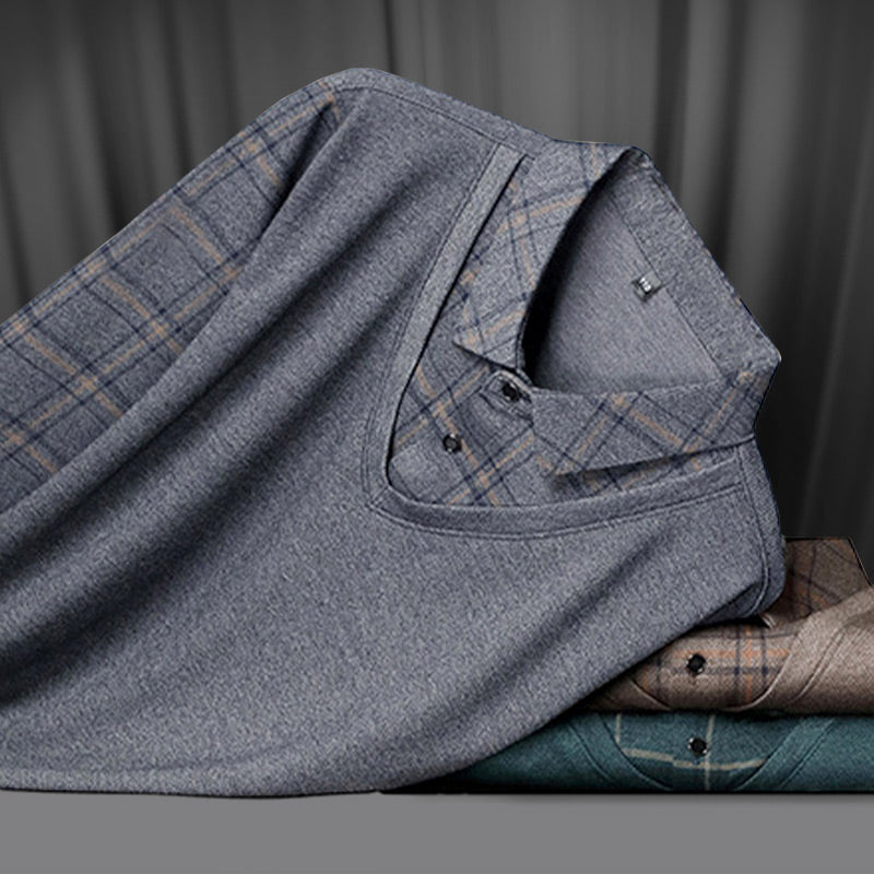 💥Heißer Verkauf 50% Rabatt👔Langarm-Oberteil in Layering-Optik für Herren