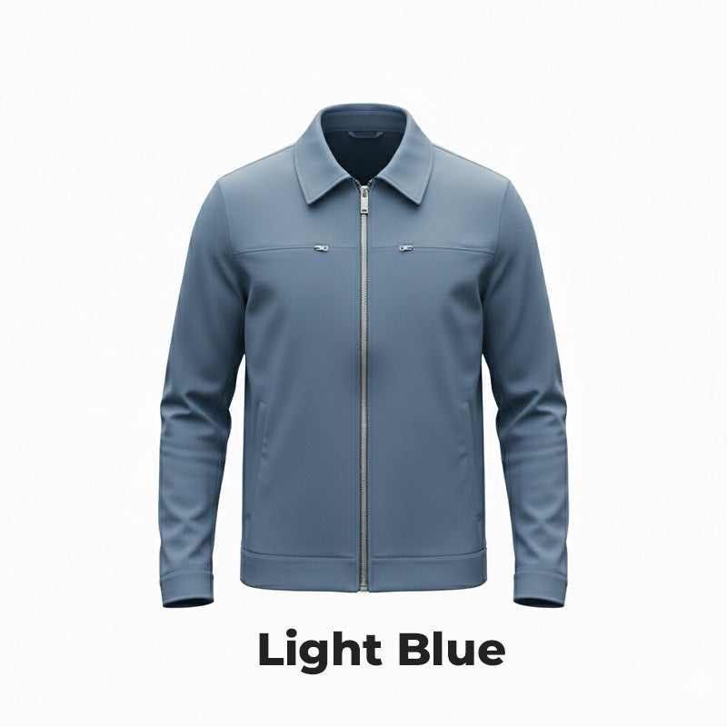 Herren 2-teiliges Freizeit-Set in Unifarben für Herbst und Winter (Jacke + Hose)