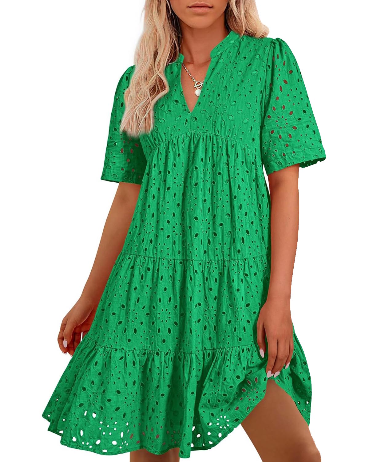 ⏰2025 Heißer Verkauf - Elegantes, lässiges Minikleid mit ausgehöhlter Spitze und Rüschen für Damen