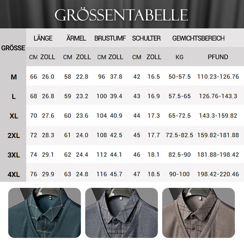 💥Heißer Verkauf 50% Rabatt👔Langarm-Oberteil in Layering-Optik für Herren