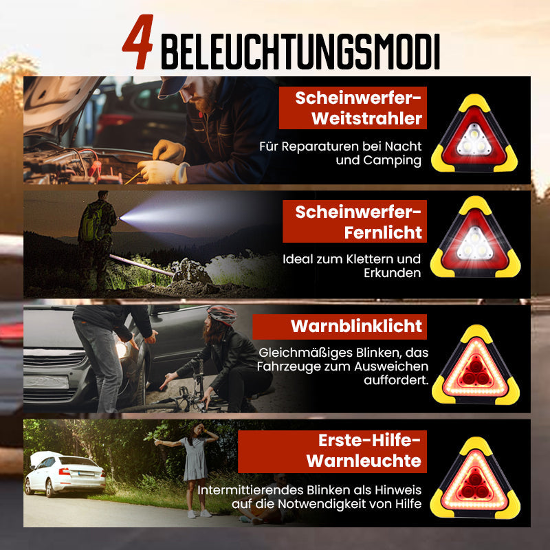 💥50% Rabatt💥2-in-1 Solar-Warndreieck-Leuchten für den Notfall
