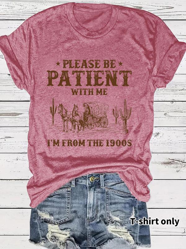 👕I'M From 1900S✨ Vintage monogrammiert Rundhalsausschnitt Damen-T-Shirt