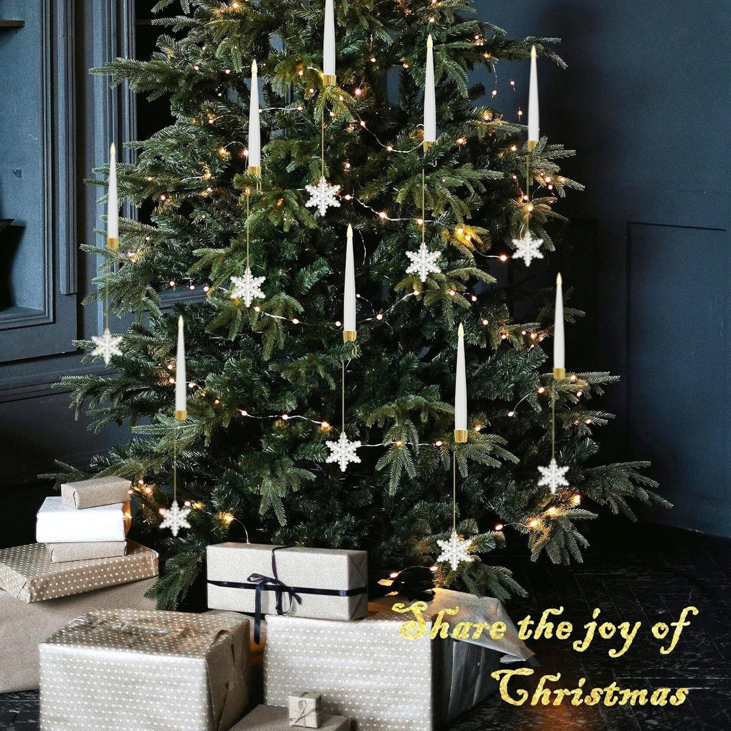 🎁Frühweihnachtliche Aktion – 50 % Rabatt🎄Weihnachtsbaum-LED-Kerzen mit klarem Kristallkugelhaken