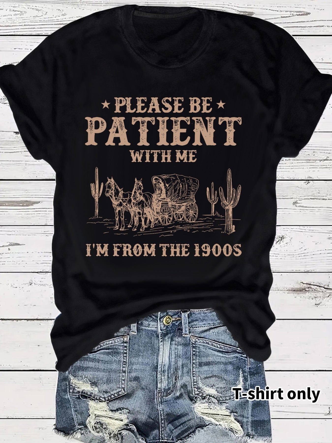 👕I'M From 1900S✨ Vintage monogrammiert Rundhalsausschnitt Damen-T-Shirt