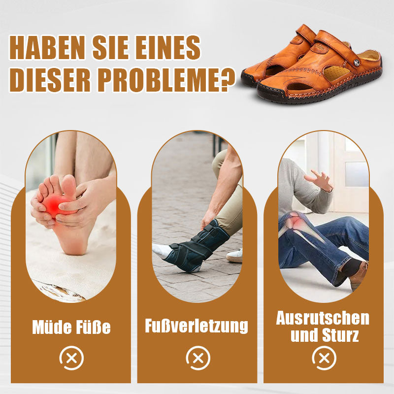 🏆Bis zu 49 % Rabatt!🔥Große Größe Weiches Leder Männer Atmungsaktive Outdoor-Sandalen