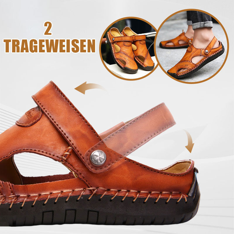 🏆Bis zu 49 % Rabatt!🔥Große Größe Weiches Leder Männer Atmungsaktive Outdoor-Sandalen