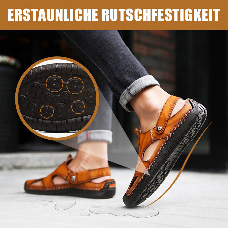 🏆Bis zu 49 % Rabatt!🔥Große Größe Weiches Leder Männer Atmungsaktive Outdoor-Sandalen