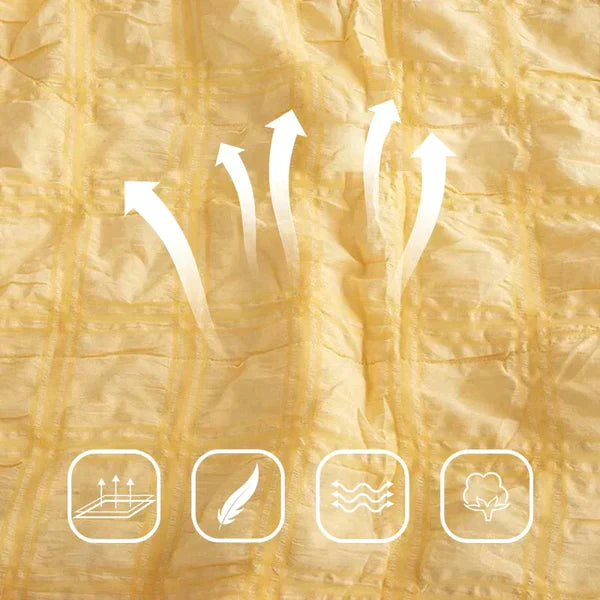 4-teiliges Set aus eisigem Seersucker-Steppdecke mit Spitze für den Sommer🔥Kostenloser Versand🔥