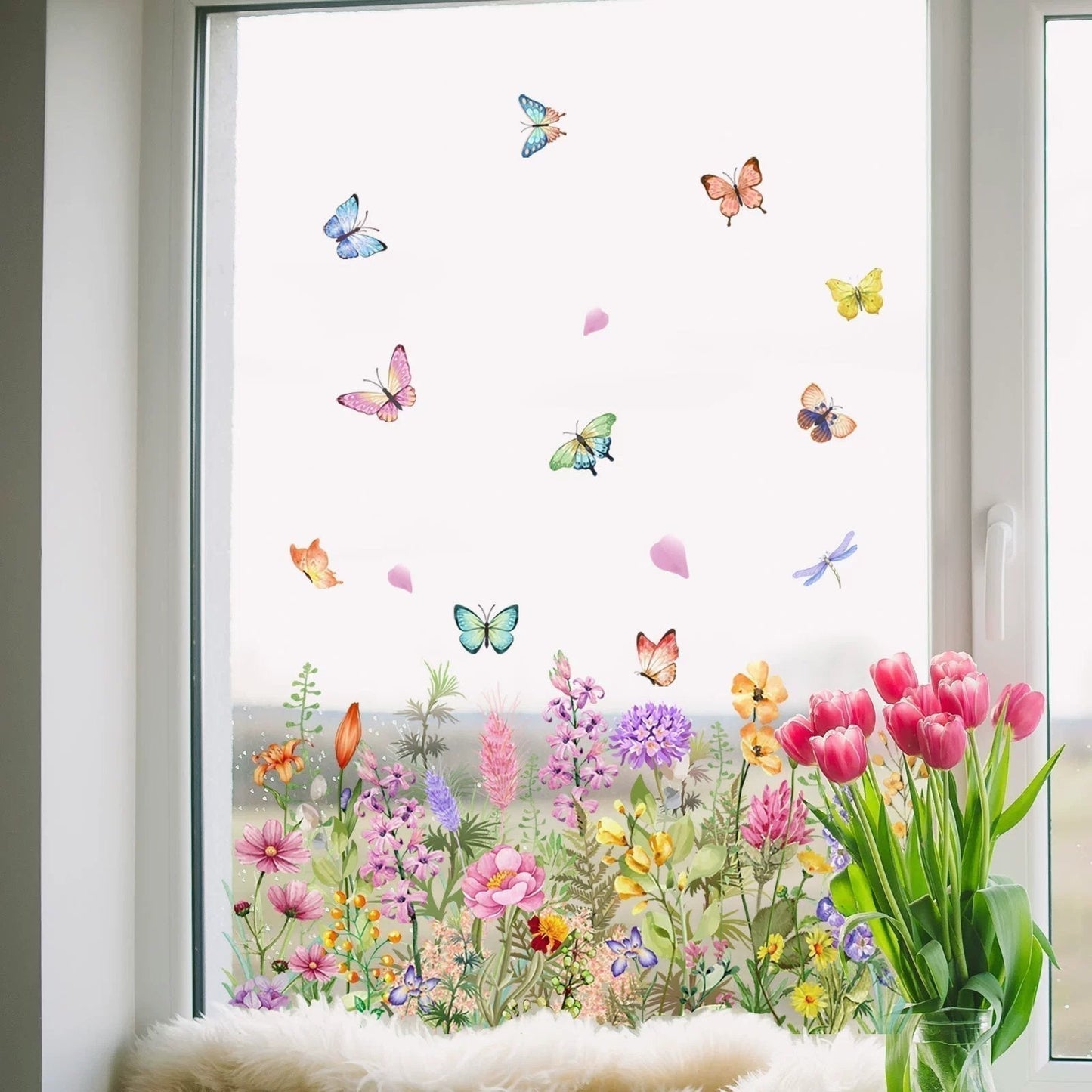 💐Neujahr Heißer Verkauf 50% Rabatt💞 Bunter Blumenstrauß Fenster Sticker🖼️
