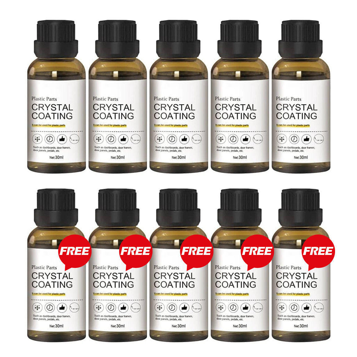 🔥2 Kaufen & 1 Gratis🚗Kunststoffteile Kristalline Beschichtung