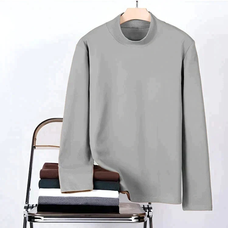 🎅Bestes Geschenk für Ihn🔥 Doppelseitiges Herren-Hemd aus Kunstsamt mit halbem Rollkragen