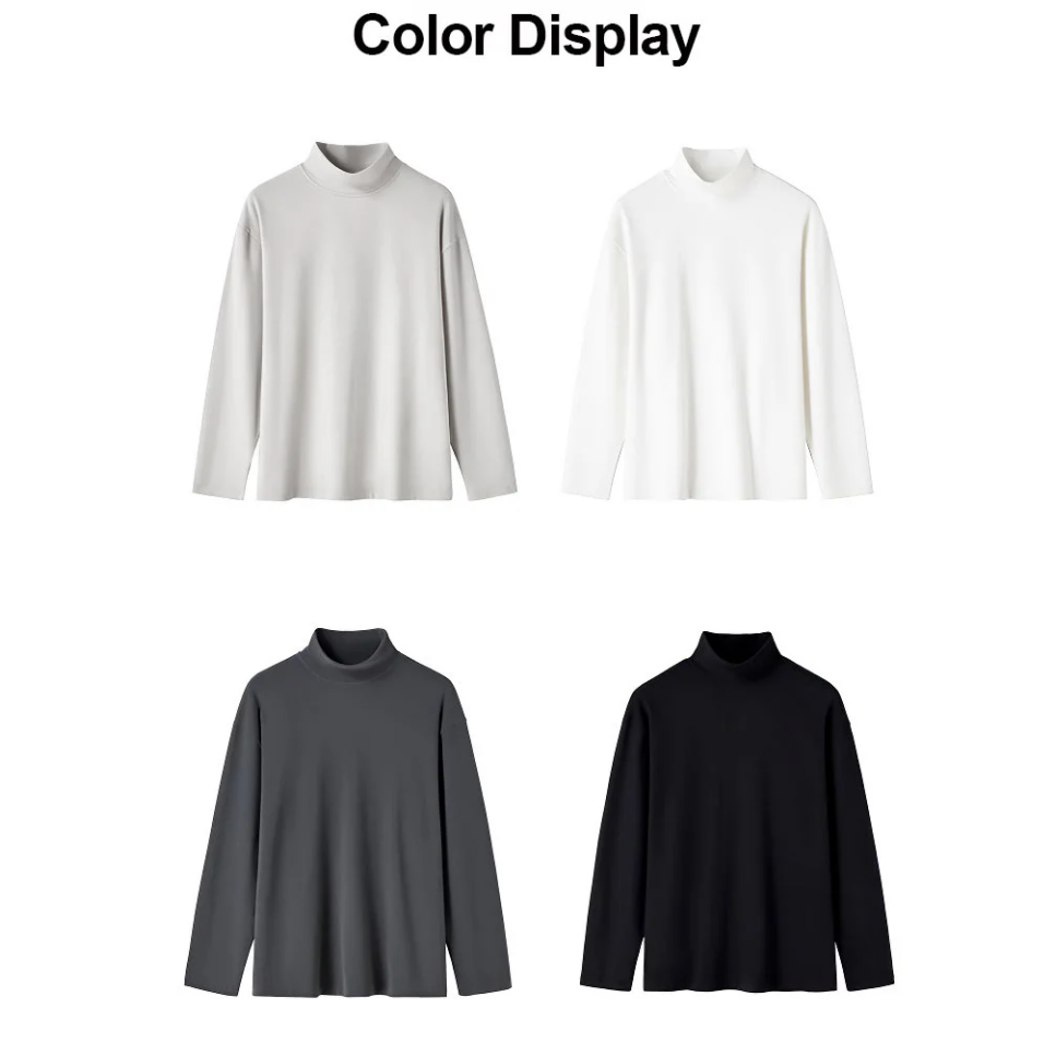 🎅Bestes Geschenk für Ihn🔥 Doppelseitiges Herren-Hemd aus Kunstsamt mit halbem Rollkragen