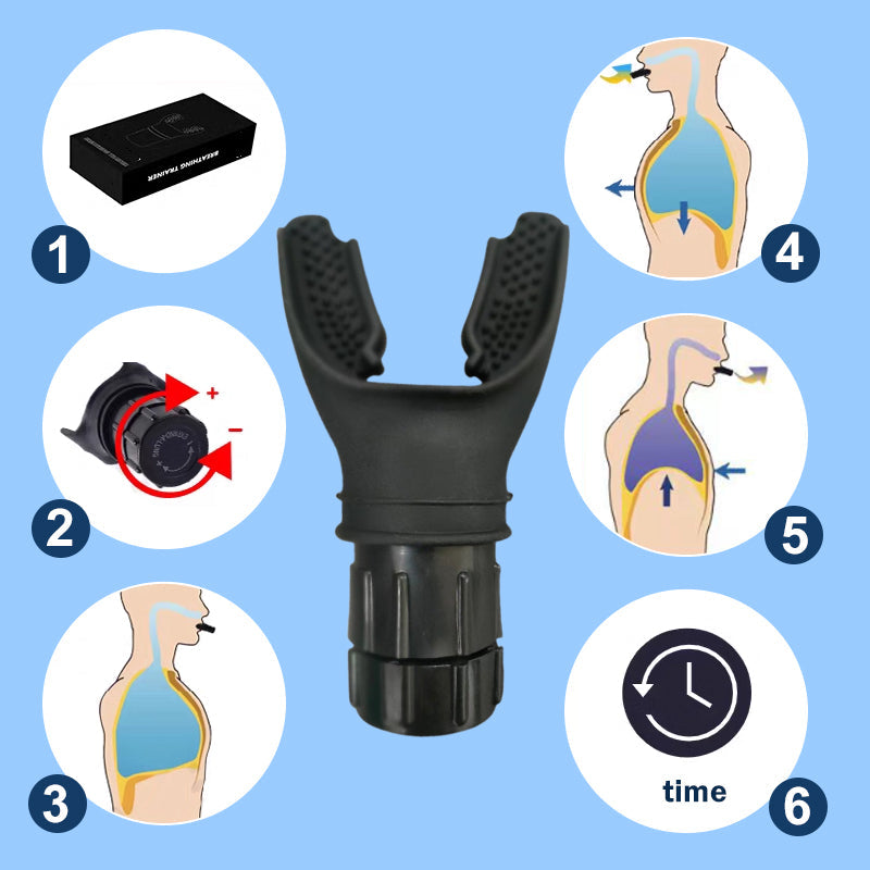 🔥Stärken Sie Ihren Körperbau👍Portables, einstellbares Atemtrainingsgerät