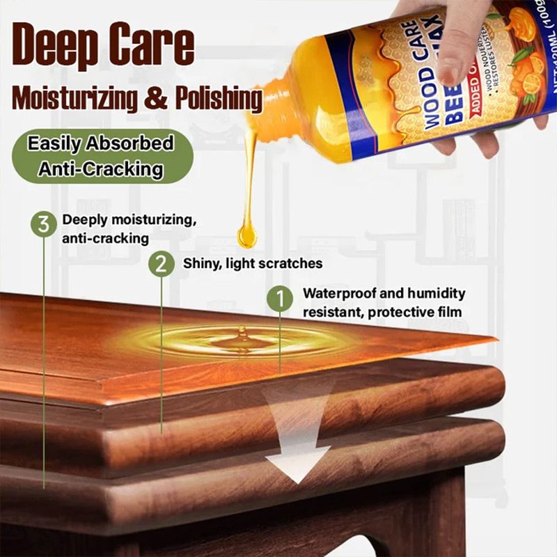 🌟Qualität und umweltfreundliche Wah🌿Natürliches Bienenwachs und Orangenöl-Holzpflegemittel