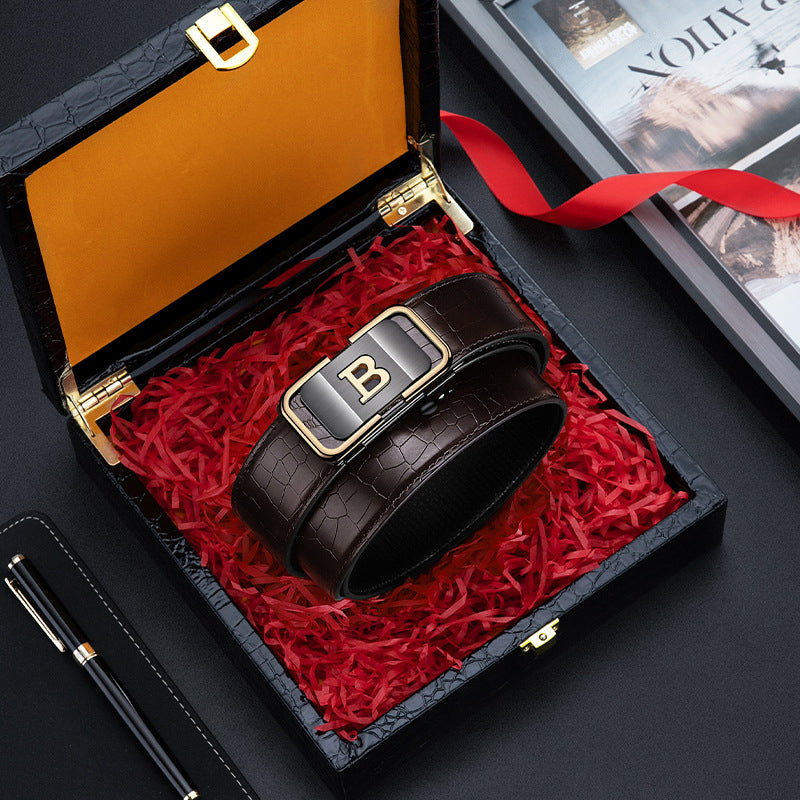 🎄50 % Rabatt auf Weihnachten🎁Herrengürtel mit automatischer Schnalle und Krokodilmuster