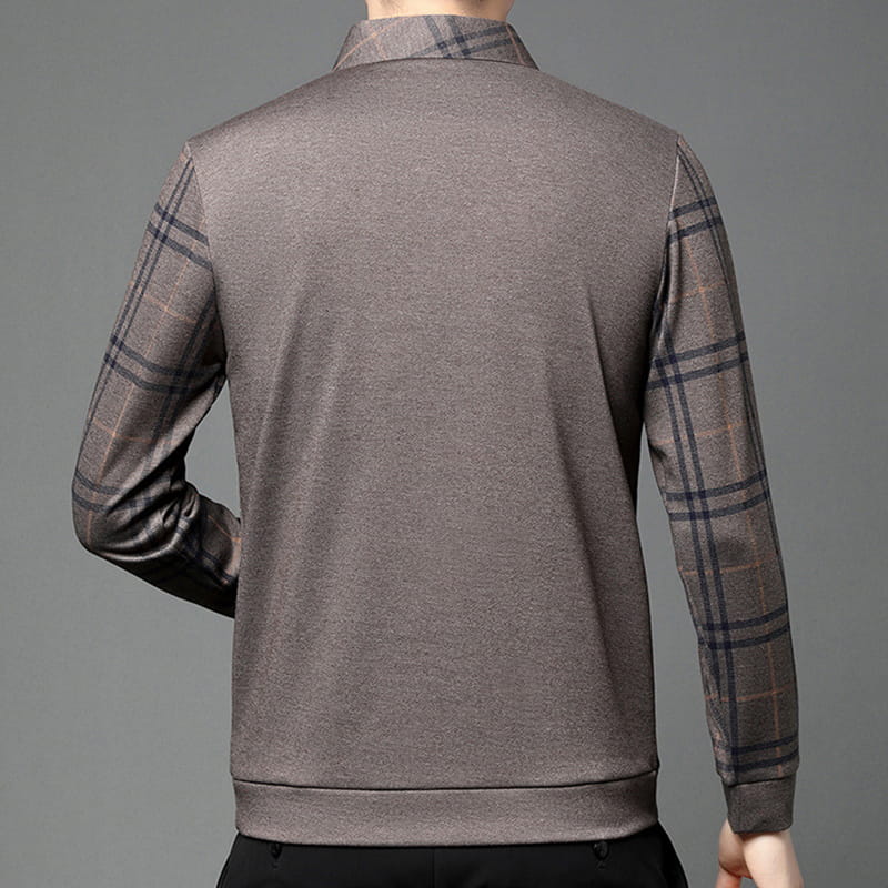 Langarm-Oberteil in Layering-Optik für Herren