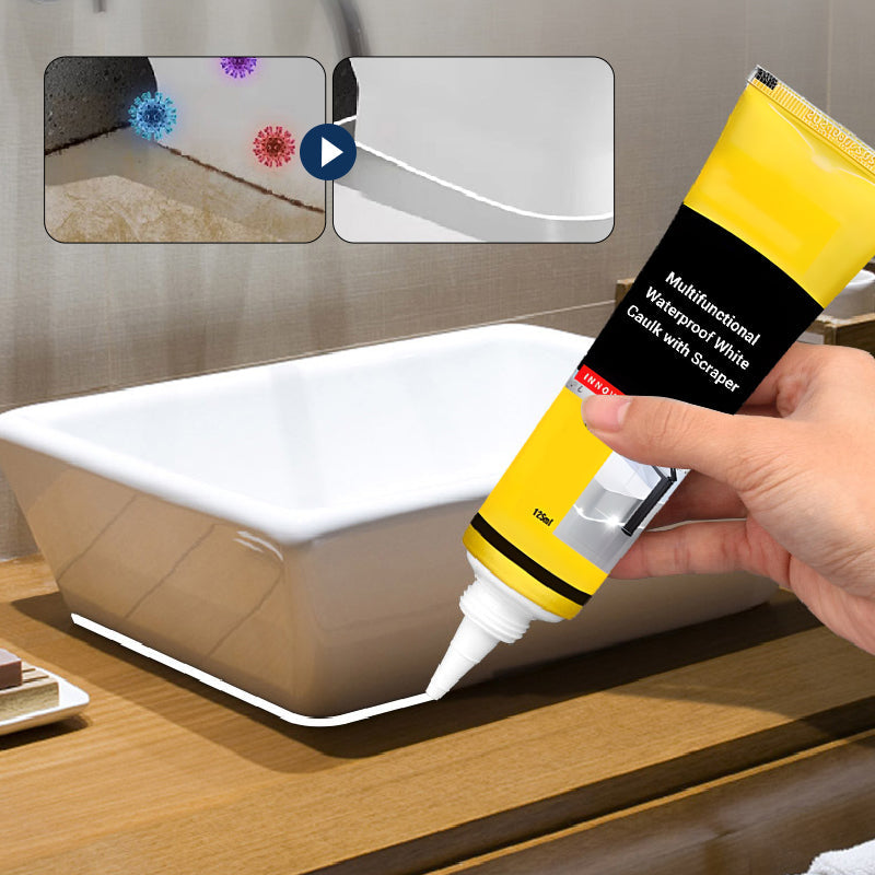 ⏳Begrenzte Zeit 50% Rabatt💥💥Multifunktionale wasserdichte weiße Dichtungsmasse mit Schaber