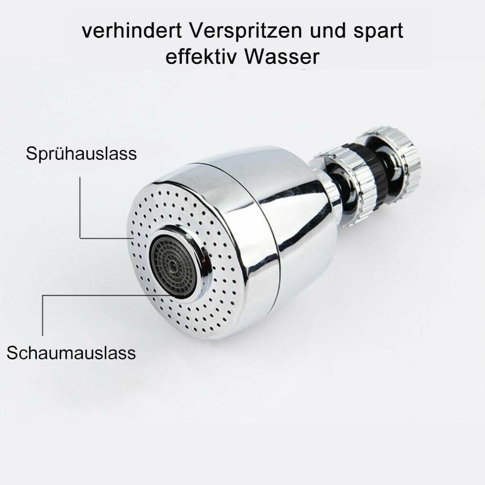 360 Grad drehbar Anschluss Düse für Wasserhahn, ABS/Metall