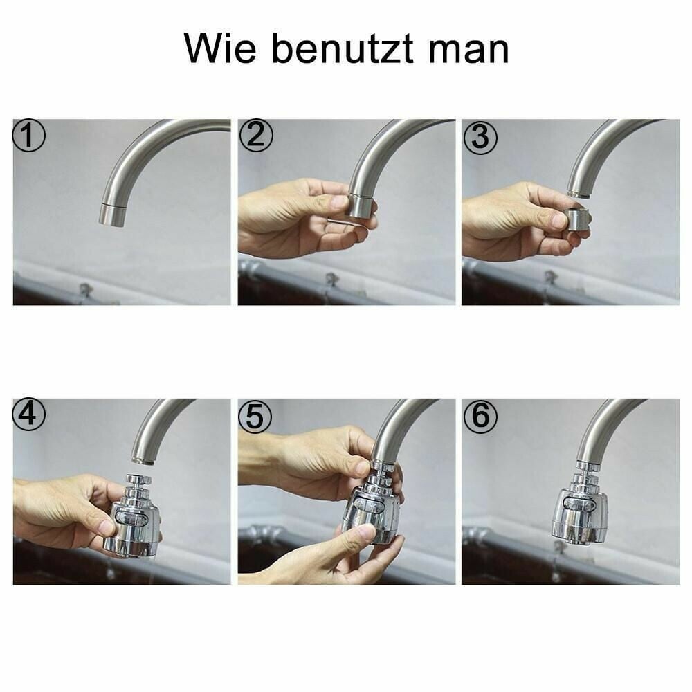 360 Grad drehbar Anschluss Düse für Wasserhahn, ABS/Metall