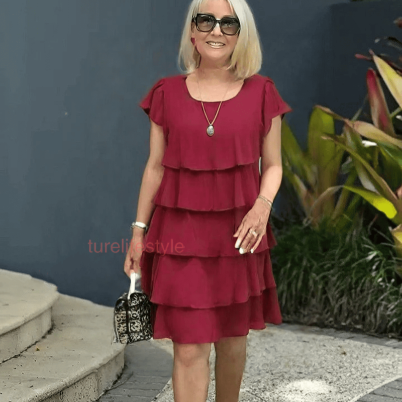 ⏳Begrenzte Zeit 50% Rabatt💥Damen Freizeitkleid mit Wellenvolants.