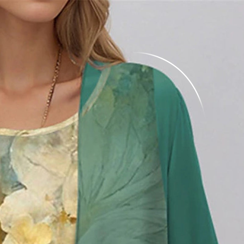 🌸Neu für 2025👗Zeitlich begrenztes Angebot - 2-teiliges Set: Hemd + Kleid mit halben Ärmeln