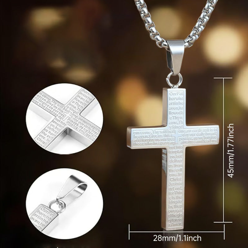 Edelstahl-Kreuz-Anhänger-Halskette für Männer und Frauen