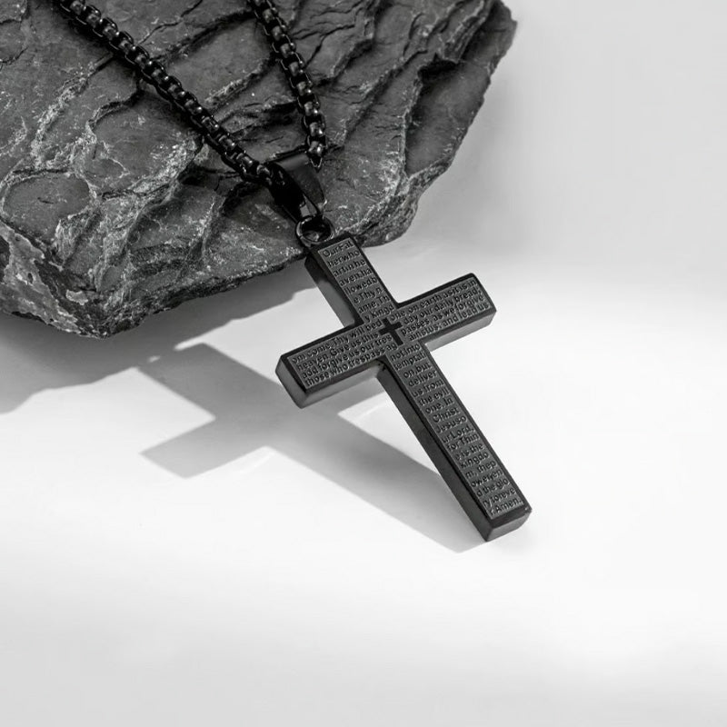 Edelstahl-Kreuz-Anhänger-Halskette für Männer und Frauen