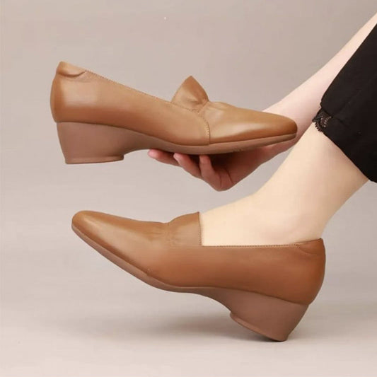 💝Bequeme Damenschuhe mit niedrigem Absatz aus Synthetikleder💝