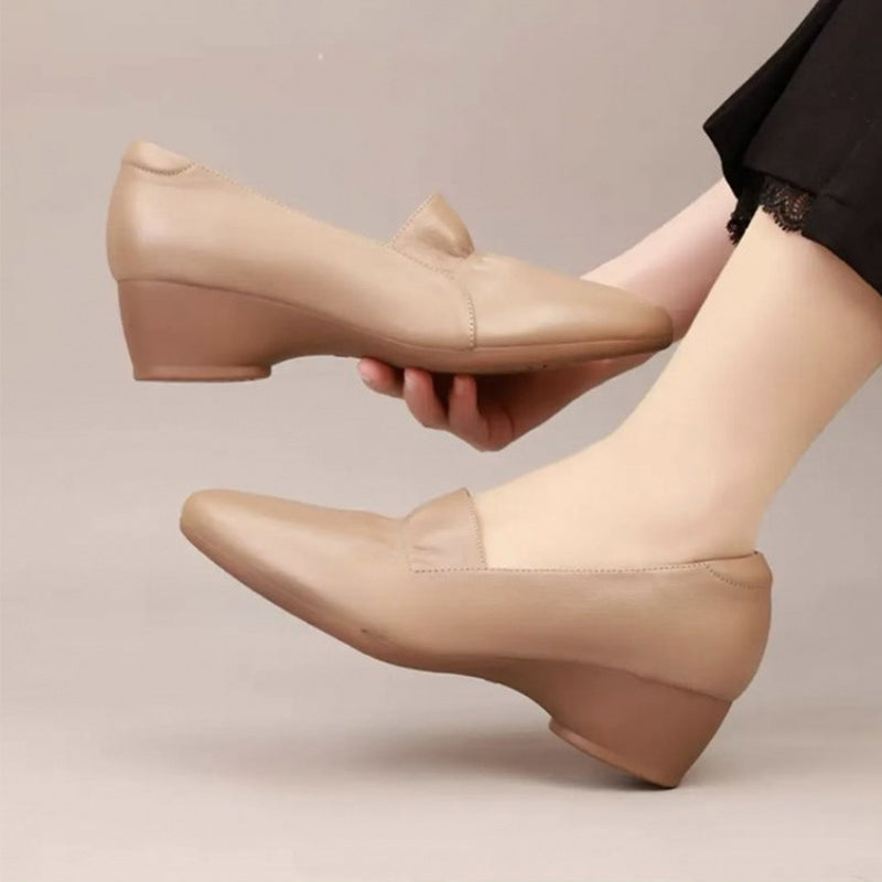 💝Bequeme Damenschuhe mit niedrigem Absatz aus Synthetikleder💝