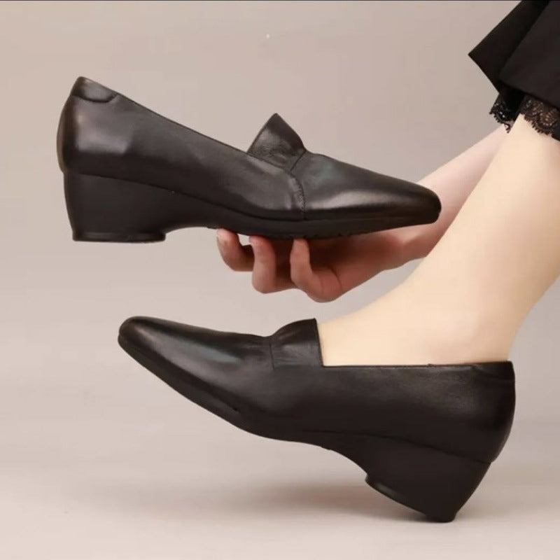 💝Bequeme Damenschuhe mit niedrigem Absatz aus Synthetikleder💝