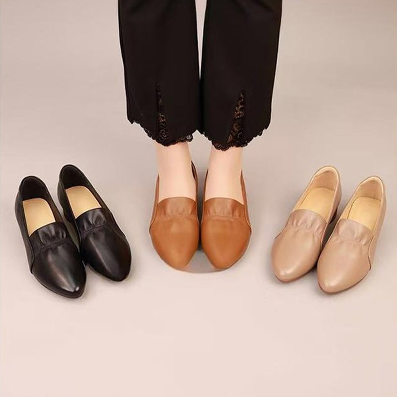 💝Bequeme Damenschuhe mit niedrigem Absatz aus Synthetikleder💝