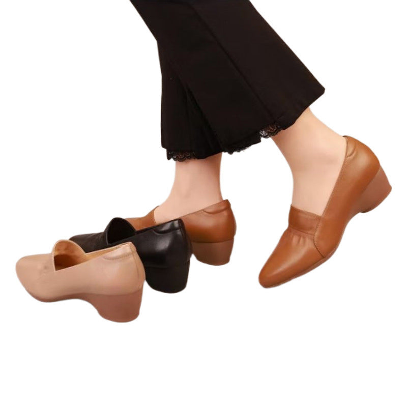 💝Bequeme Damenschuhe mit niedrigem Absatz aus Synthetikleder💝