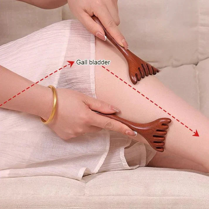 Naturstein-Massageset: Schabbrett, Fingerclip und eiförmiges Massagegerät