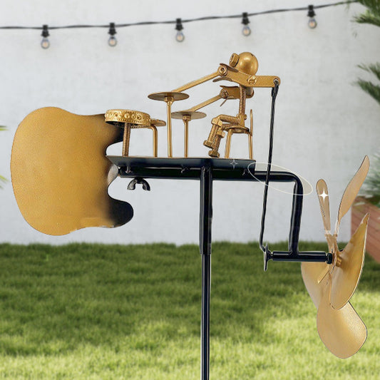 🥁Handgefertigte Metal-Rockband-Windmühle🎁