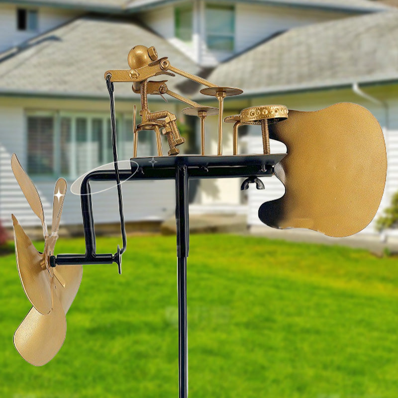 🥁Handgefertigte Metal-Rockband-Windmühle🎁