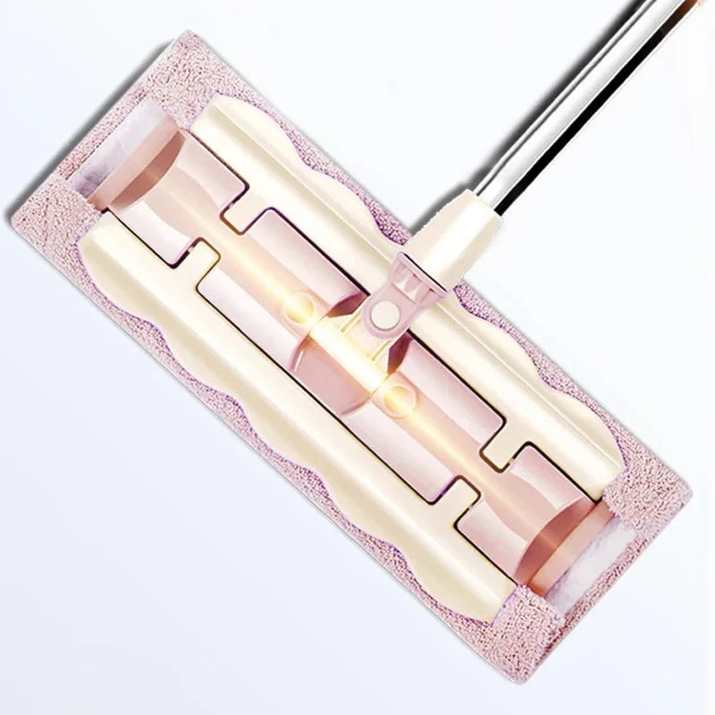 🏆Flachmopp mit Edelstahlgriff, mit wiederverwendbaren, waschbaren Wischtüchern