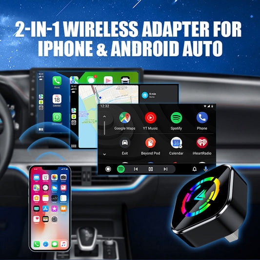 2-in-1 Drahtloser Adapter für iPhone & Android Auto