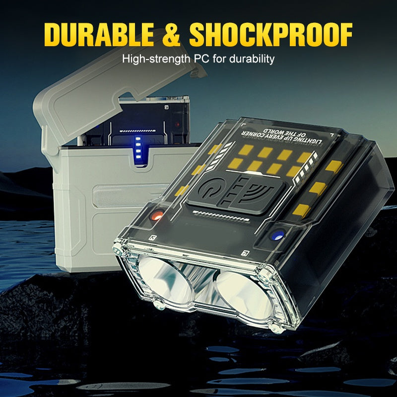 Hochleistungsfähige, abnehmbare, tragbare Doppelstrahl-Stirnlampe mit Ladekoffer