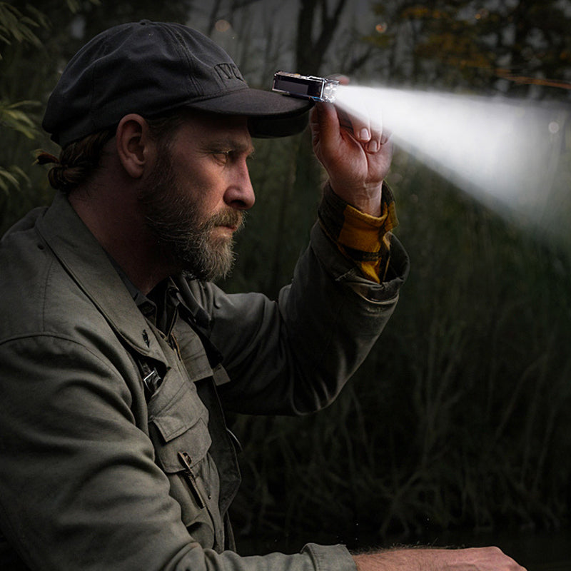 Hochleistungsfähige, abnehmbare, tragbare Doppelstrahl-Stirnlampe mit Ladekoffer