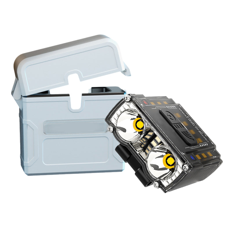 Hochleistungsfähige, abnehmbare, tragbare Doppelstrahl-Stirnlampe mit Ladekoffer