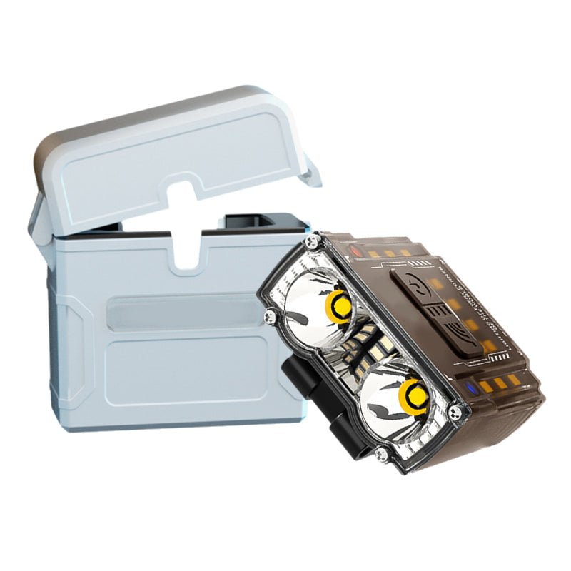 Hochleistungsfähige, abnehmbare, tragbare Doppelstrahl-Stirnlampe mit Ladekoffer
