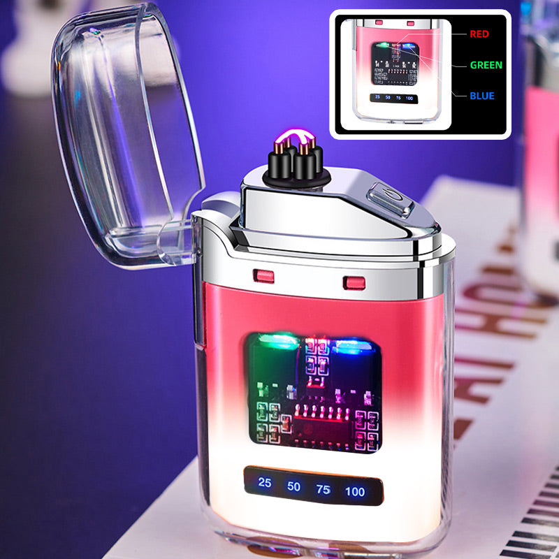 🔥⚡Wiederaufladbares, windfestes Feuerzeug mit Digitalanzeige und Pulsfunktion