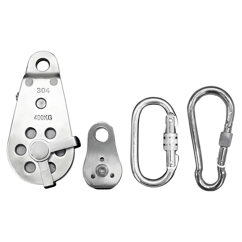 Schwerlast-Flaschenzugsystem-Kit mit Karabinerhaken